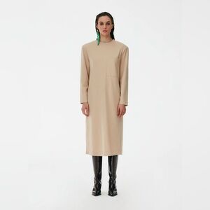 Punto Milano Long Sleeve Shoulder Pad T-Shirt Dress